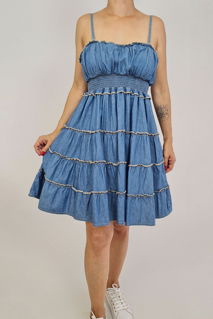 VESTIDO CURTO JEANS BOHO VICTORIA PRETTY GIRL