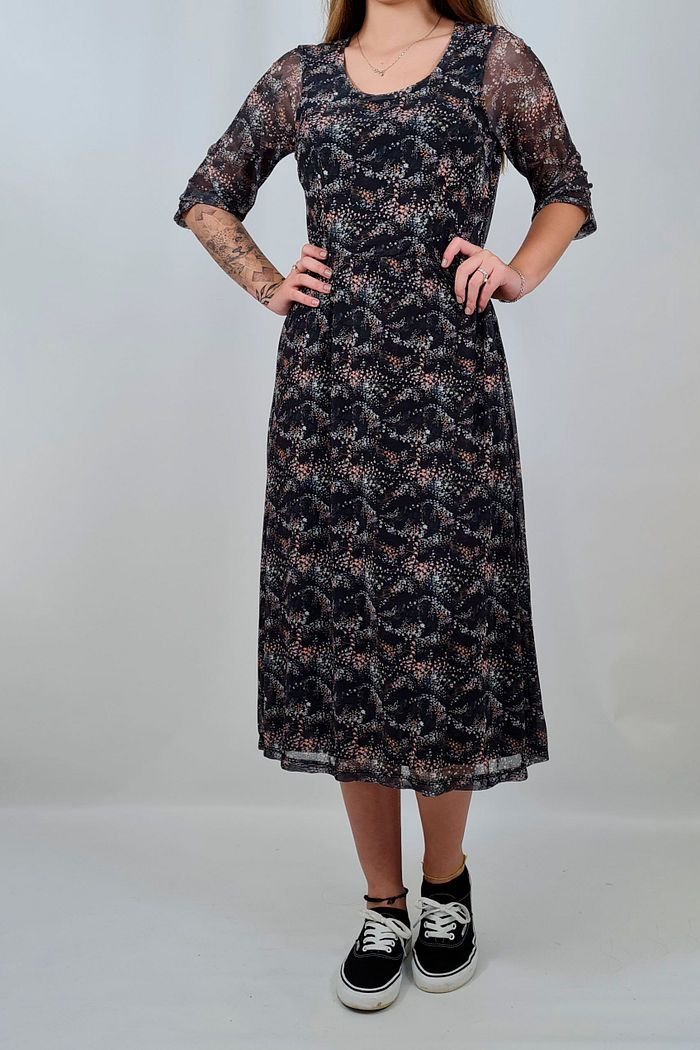 VESTIDO MIDI FLORAL TULE POLLYANNA PRETTY GIRL