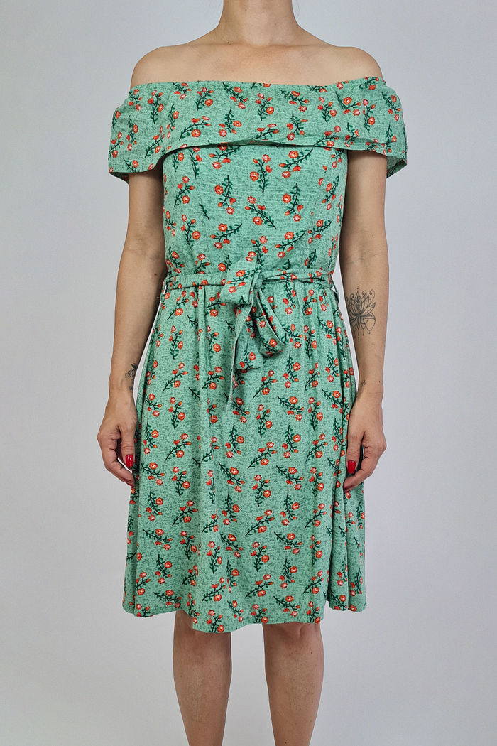 VESTIDO CURTO VERDE FLORAL BRISA
