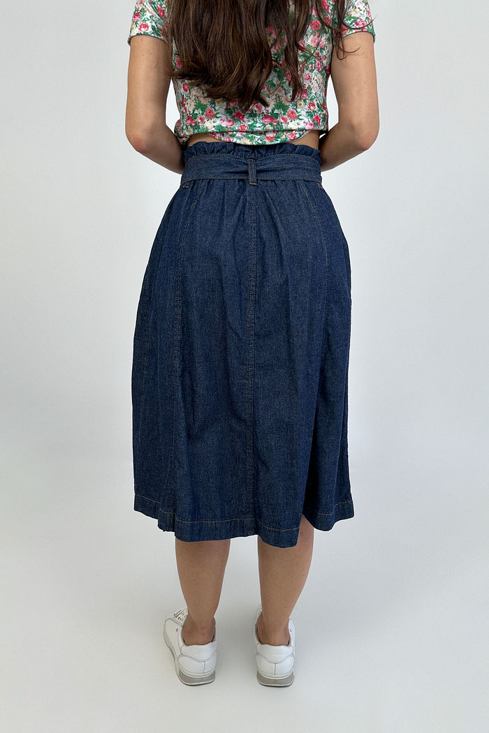 SAIA JEANS MIDI CLOCHARD DEEP BLUE