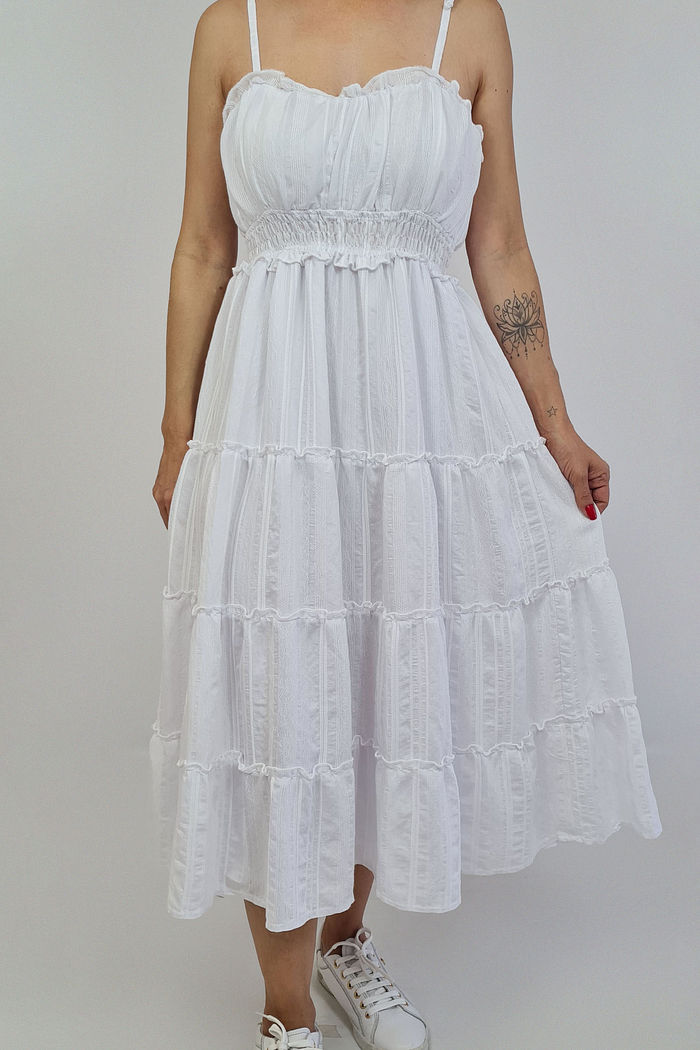 VESTIDO BRANCO MIDI VICTORIA PRETTY GIRL