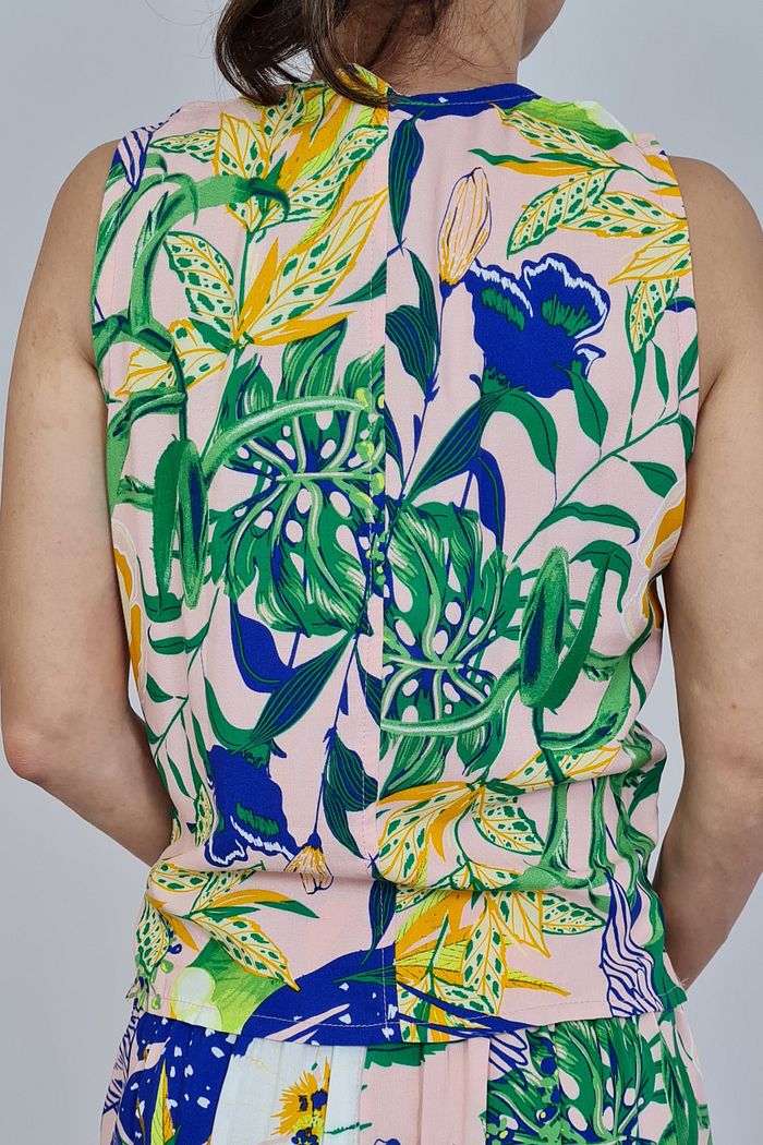 Blusa Floral Amarrar Cropped