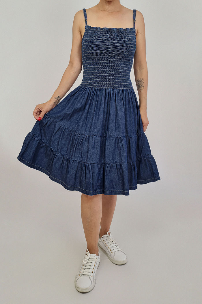 VESTIDO CURTO JEANS PEÔNIA PRETTY GIRL