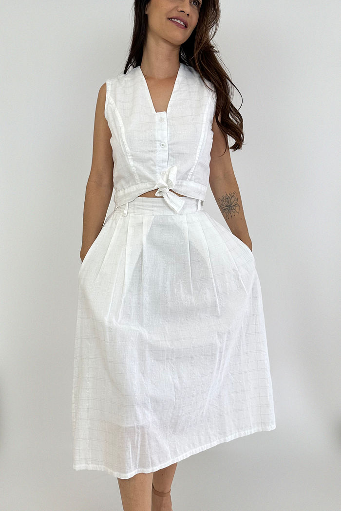 SAIA MIDI OFF WHITE LUREX PAMELA PRETTY GIRL