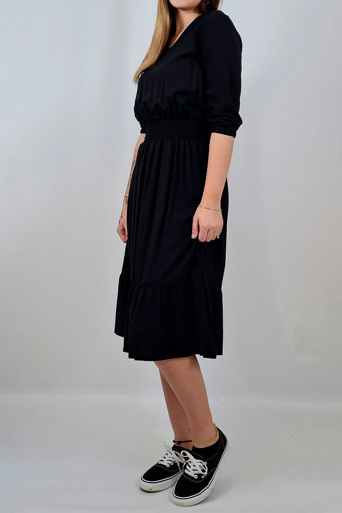 VESTIDO MIDI PRETO CHLOE PRETTY GIRL