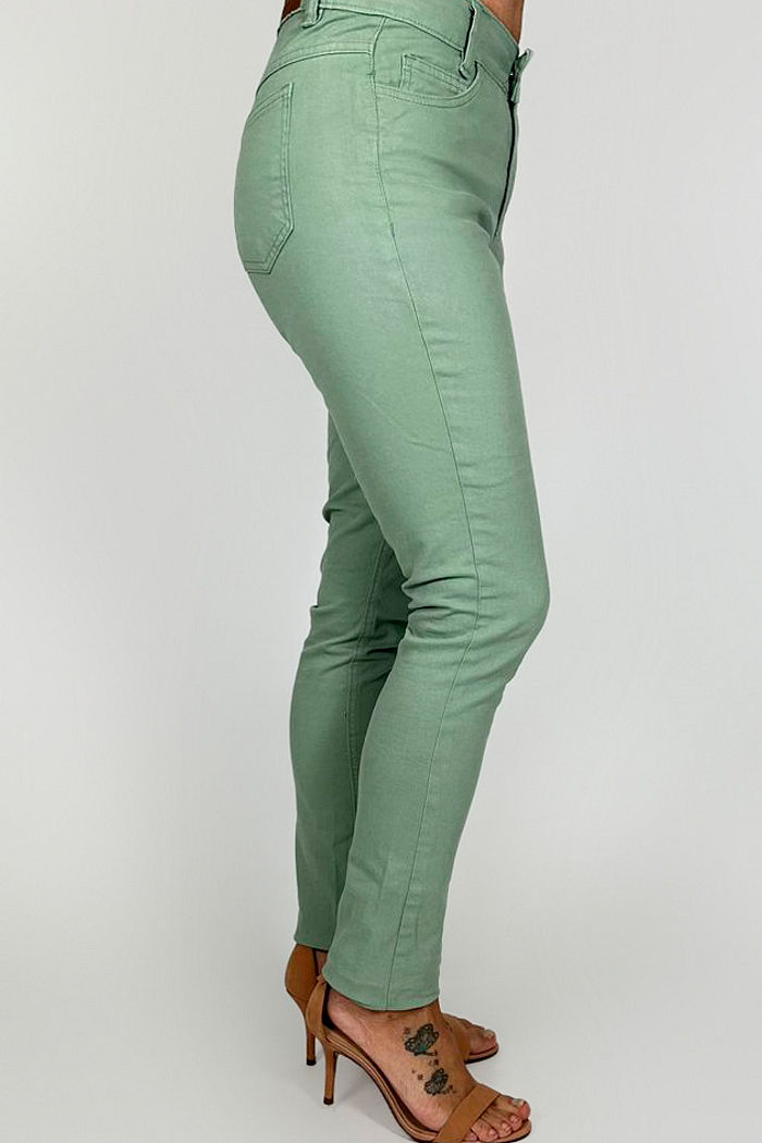 CALÇA VERDE CIGARRETE COLOR SKINNY JEANS