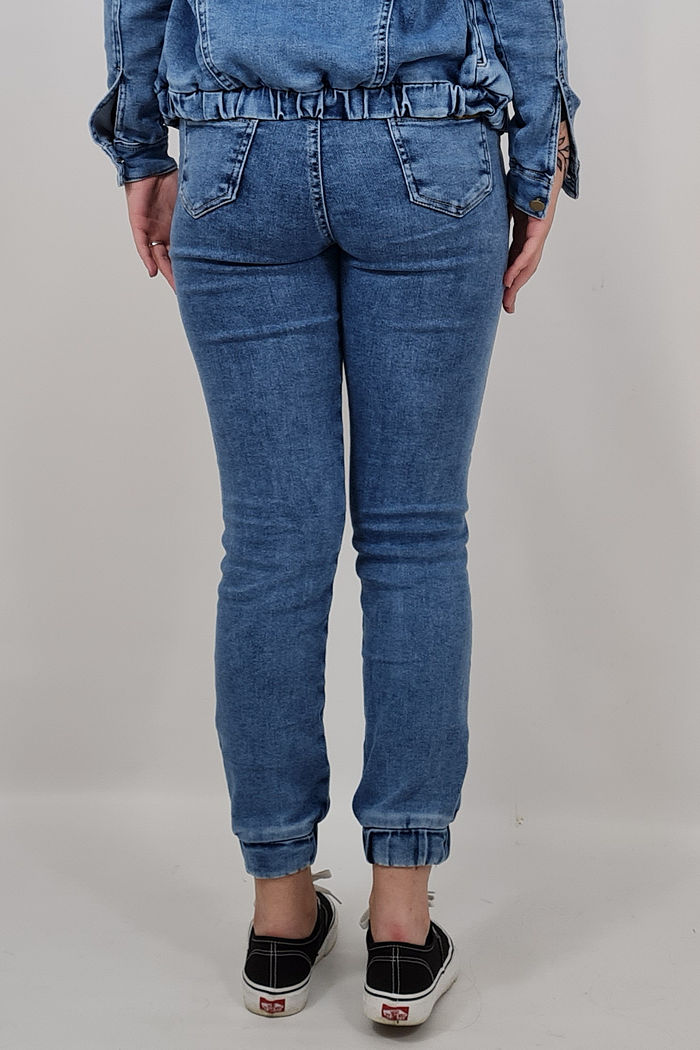 Calça Cande Jeans Moletom Marmorizado