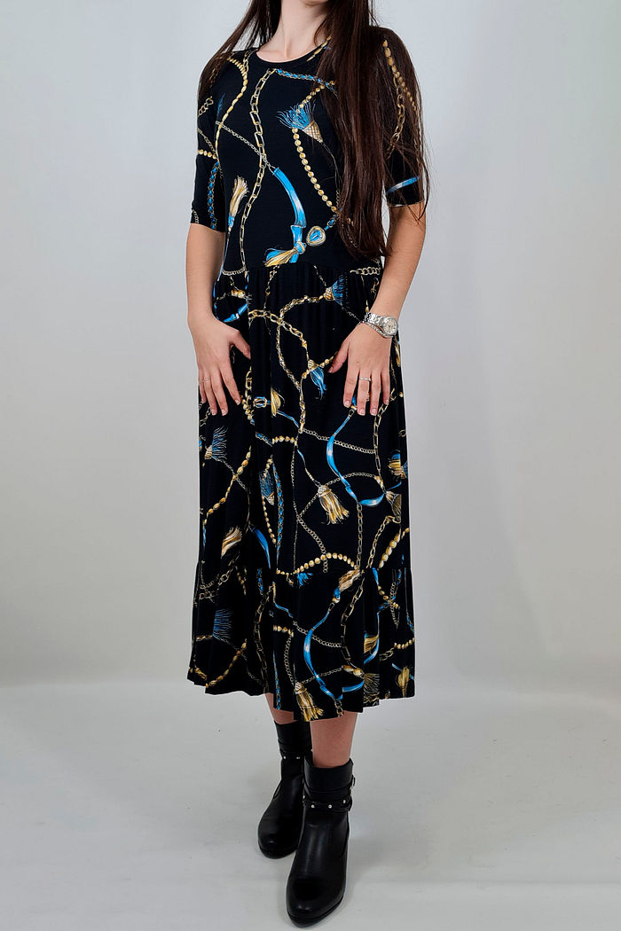 VESTIDO MIDI MEIA MANGA CAROL PRETTY GIRL