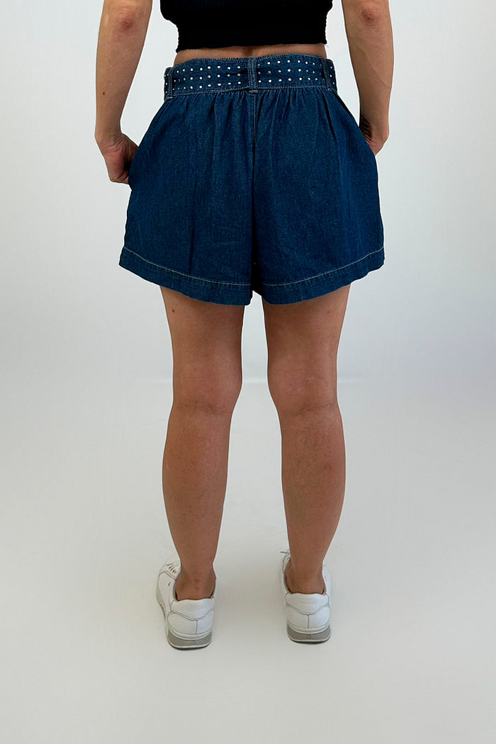 SHORT JEANS CURTO CINTO STRASS