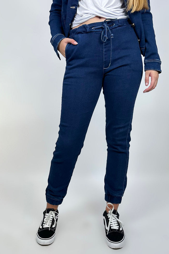 Calça Cande Jeans Moletom Stone
