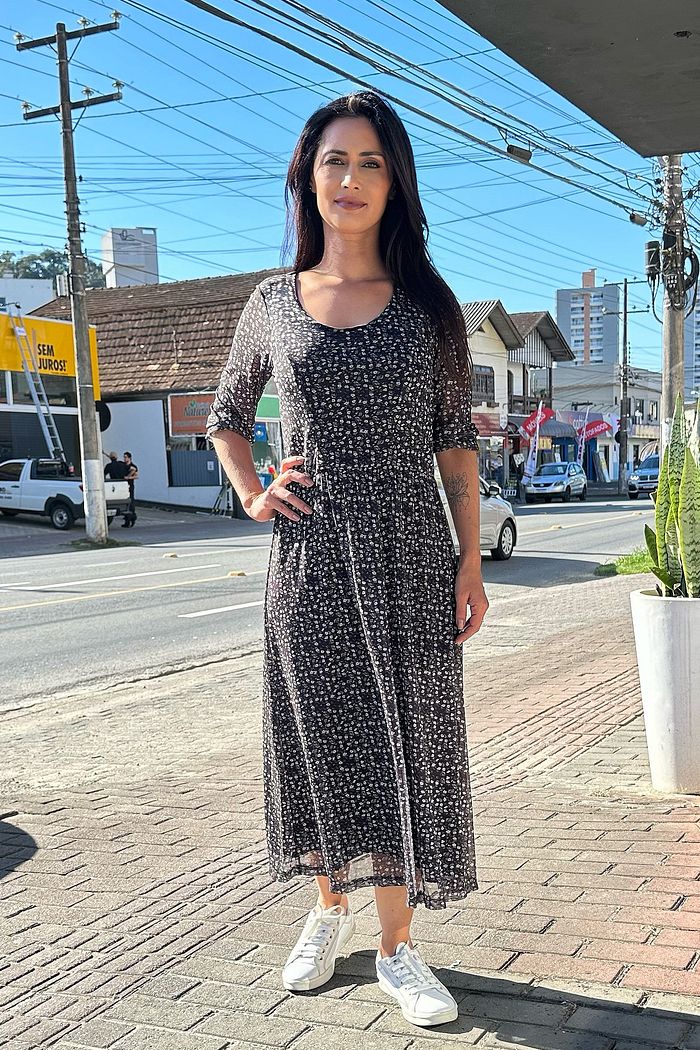 VESTIDO MIDI MARGARIDINHA TULE POLLYANNA PRETTY GIRL