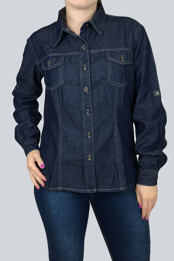 CAMISETE FEMININO JEANS BLUE