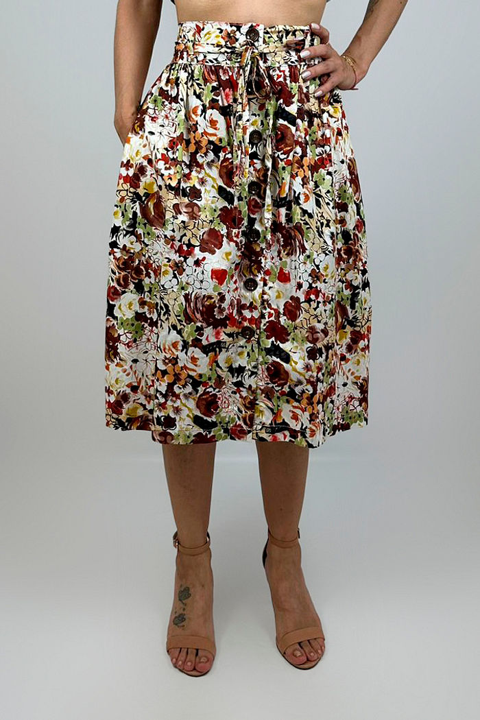 SAIA MIDI EVASE COM BOTÕES