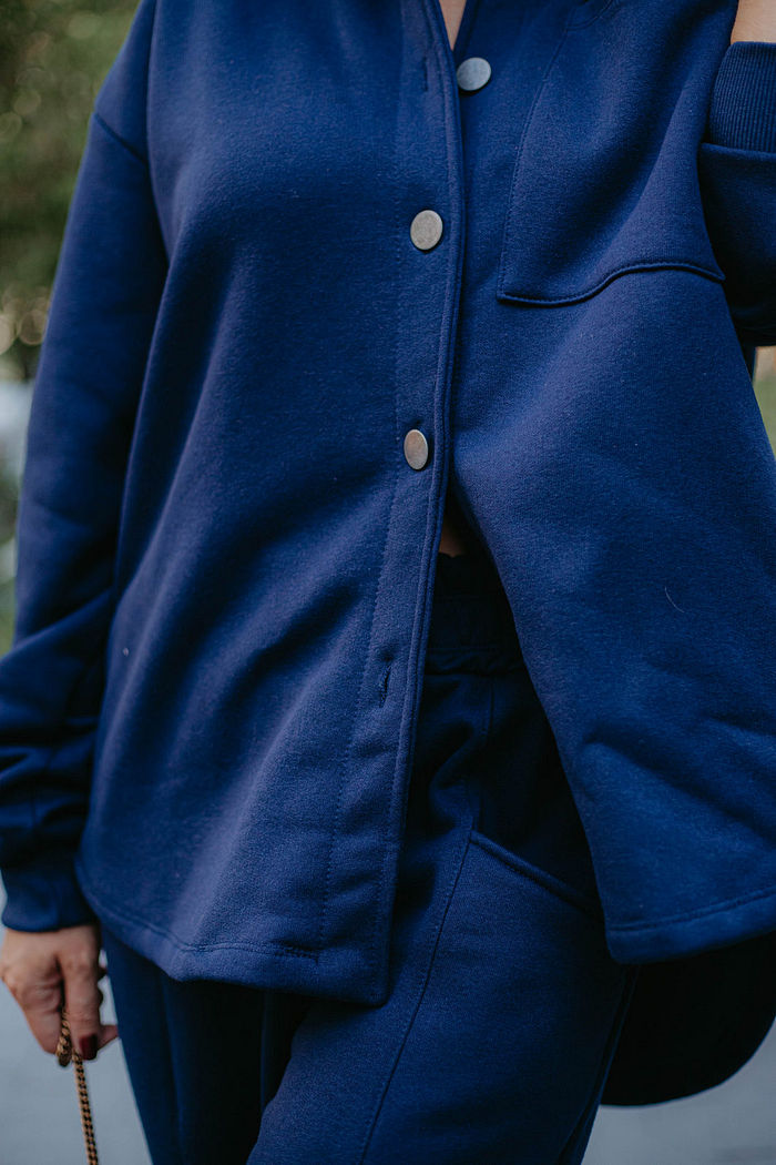 Camisa Moletom Oversized Feminina Alicia - MARINHO