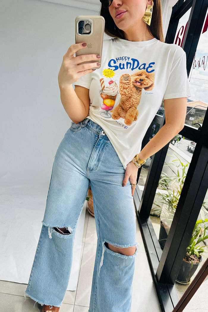 T-Shirt Feminina Tradicional Dog Fun