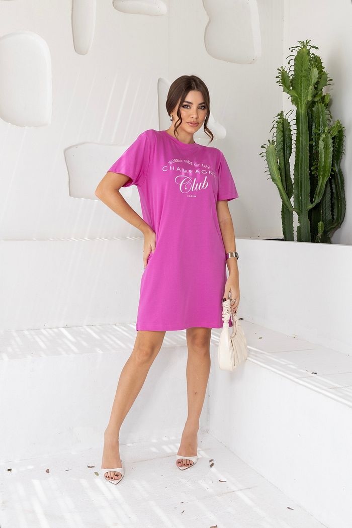 Vestido Tee Briana Champagne Club Chloe Pink