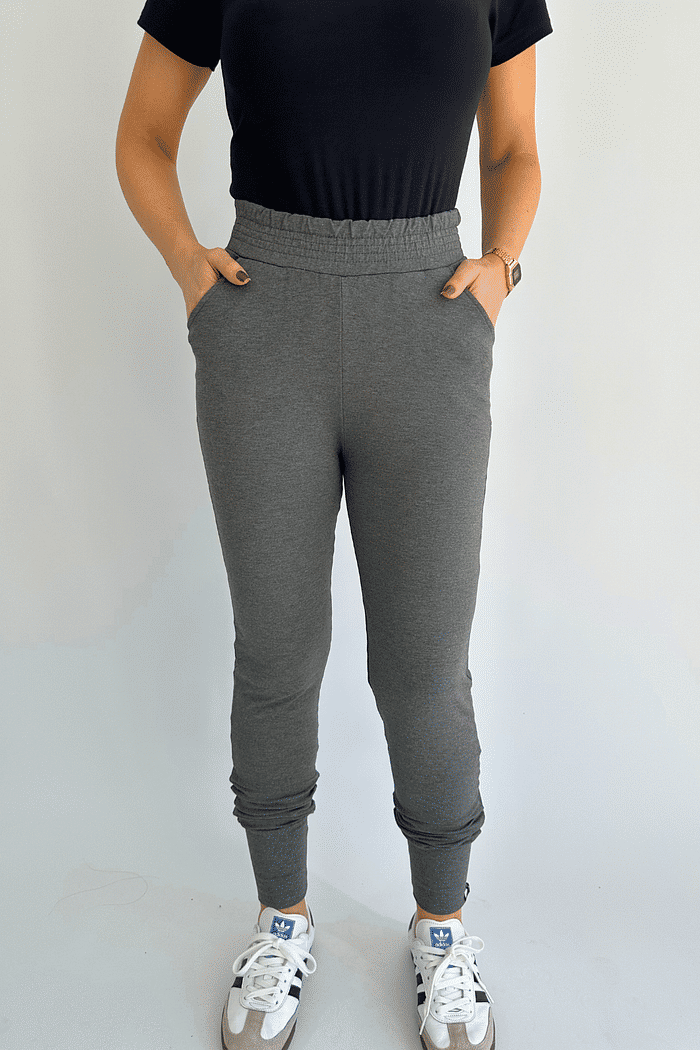 Calça Moletom Feminina Corina - Mescla Escuro