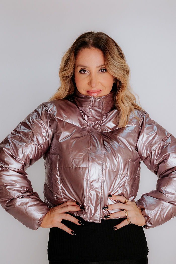 JAQUETA PUFFER METALIZADA LILAS LUIZA