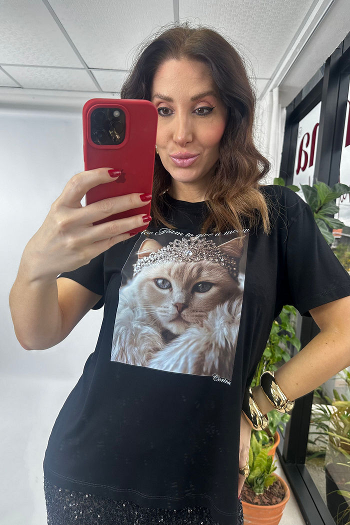 T-Shirt Feminina - Gato Coroa