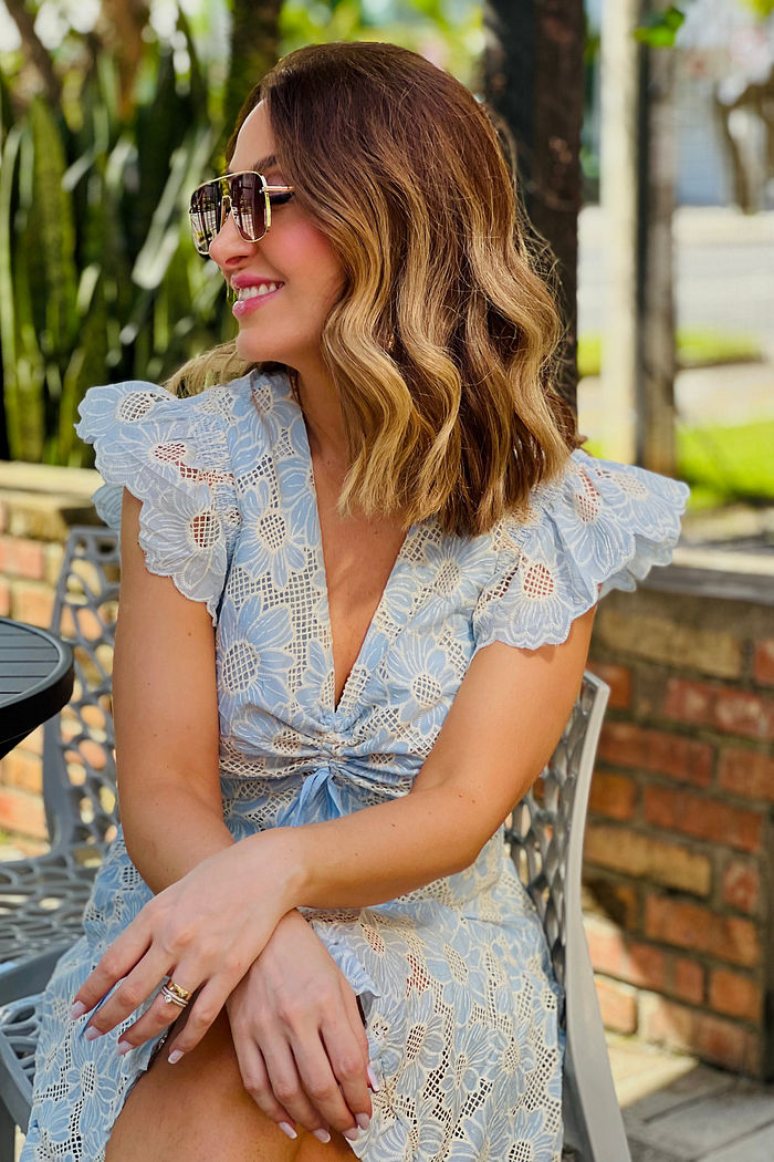 VESTIDO CURTO LIZANDRA AZUL CLARO