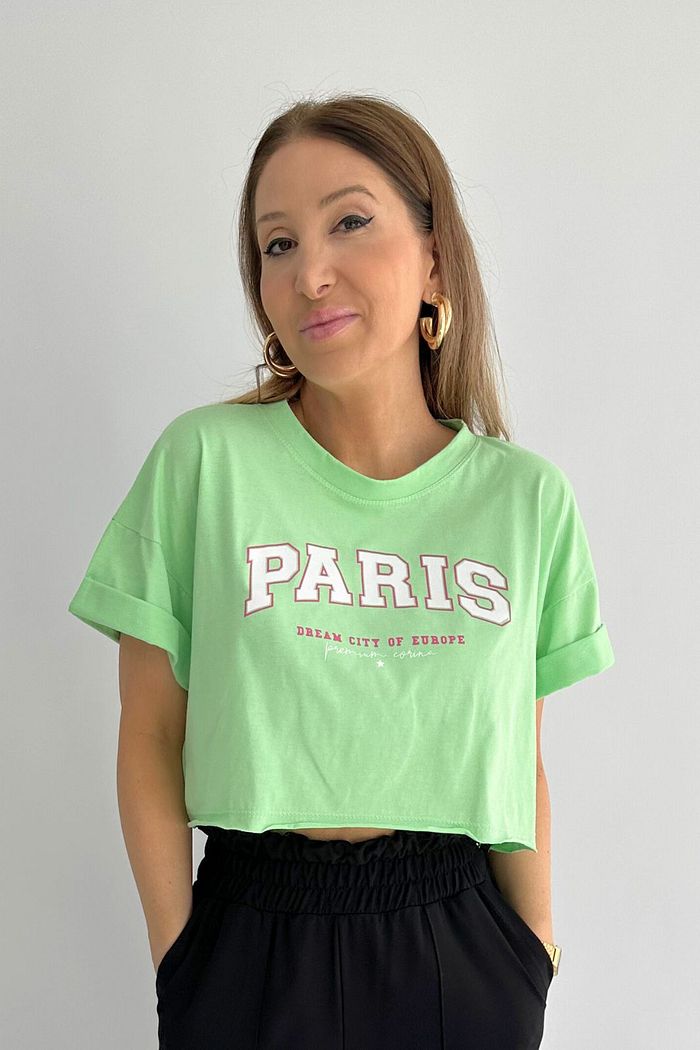 Cropped Oversized Algodão Paris Verde