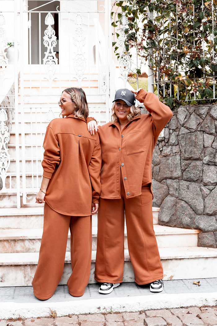 Calça Moletom Wide Leg Feminina Brigite