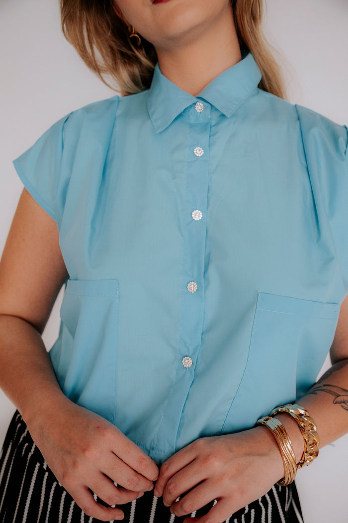CAMISA CROPPED MARA AZUL