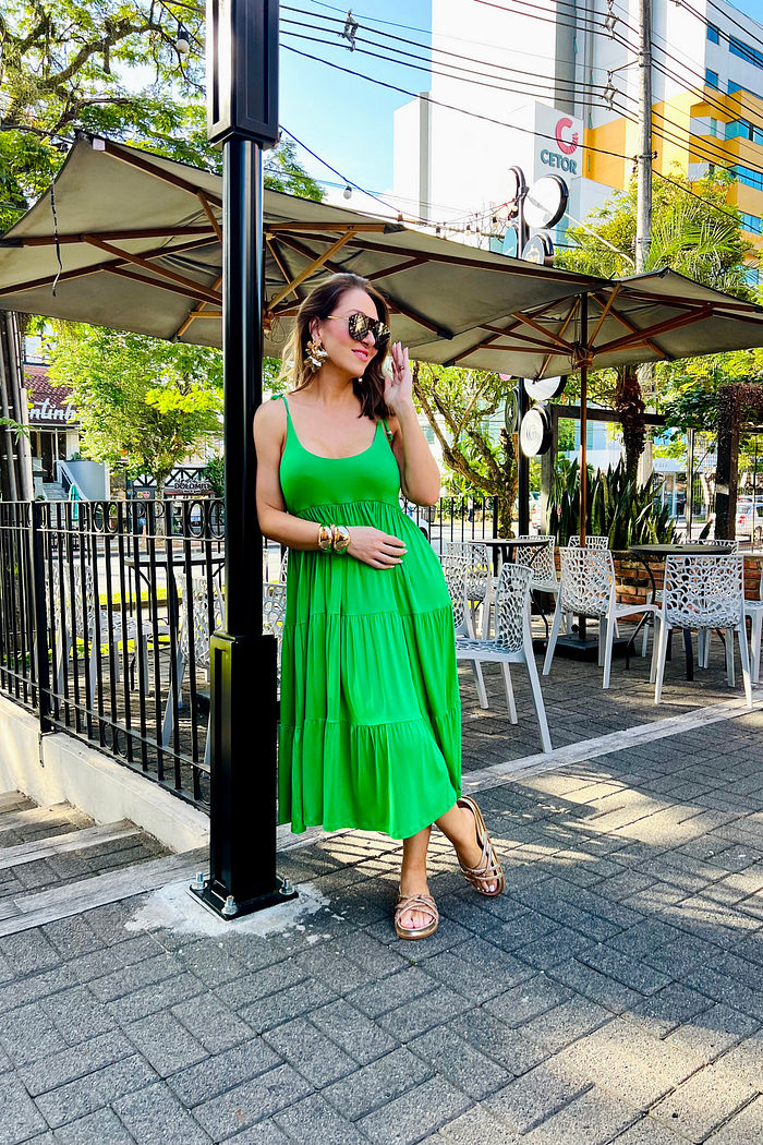 Vestido Midi de Alcinha Alana Verde