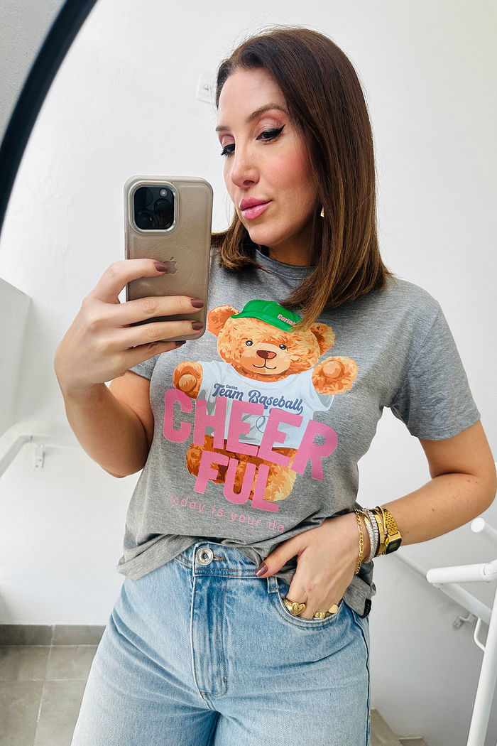 T-Shirt Feminina Tradicional Teddy Baseball