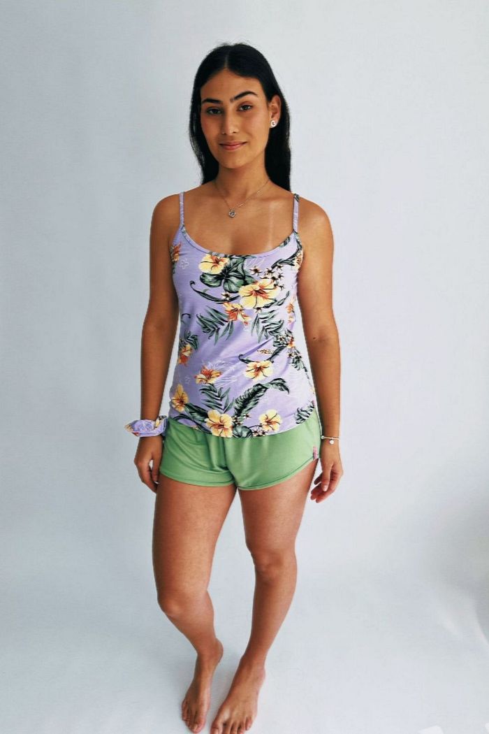 Pijama Feminino Alça com Shorts - Encanto Lilás