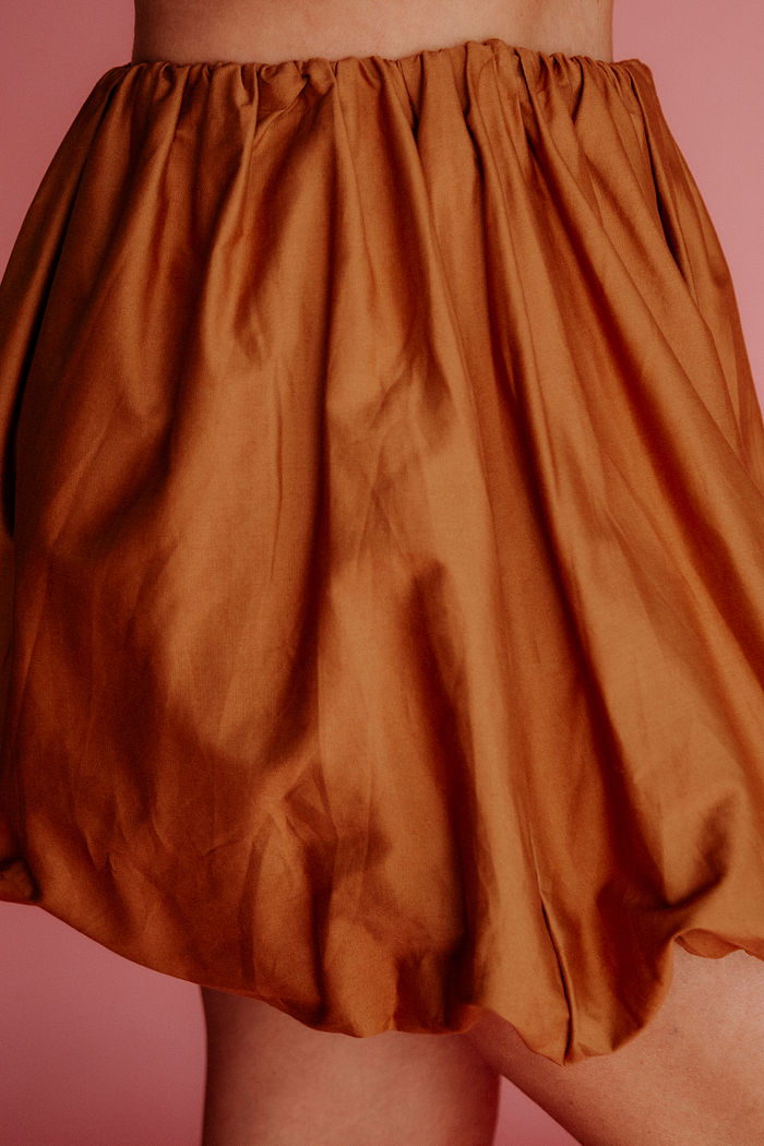 SAIA BALONÊ TRICOLINE BECKY CAMEL