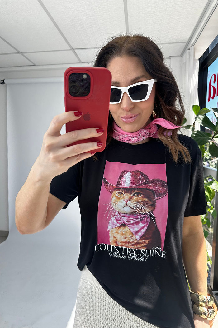 T-Shirt Feminina - Gato Country