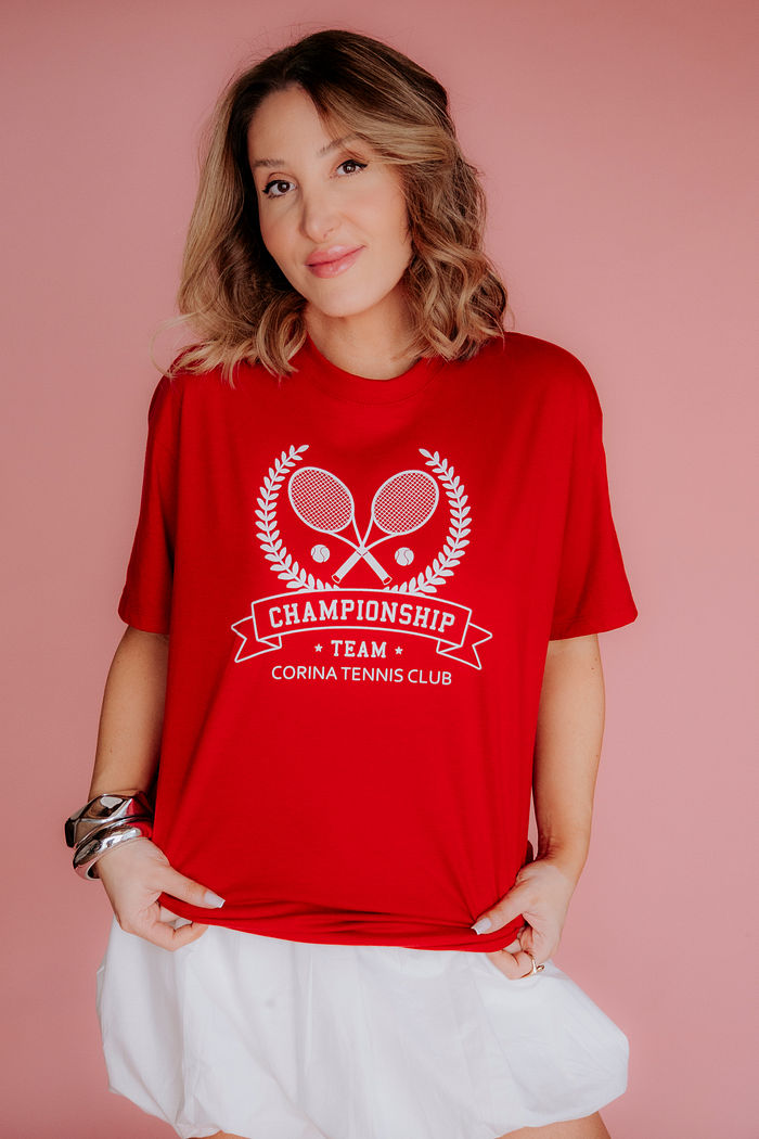 T-Shirt Over Fem Algodão Amaciado Championship  Chloe Bordô