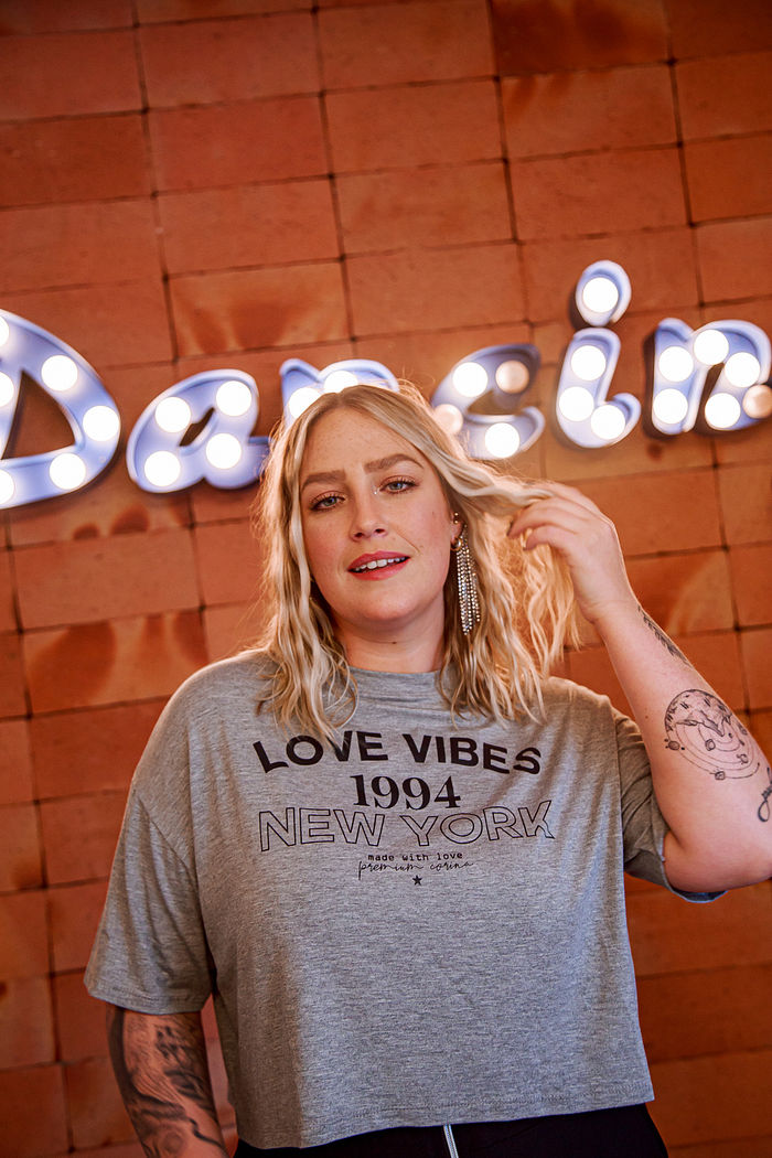 Cropped Oversized Viscolycra Love Ny Mescla Médio