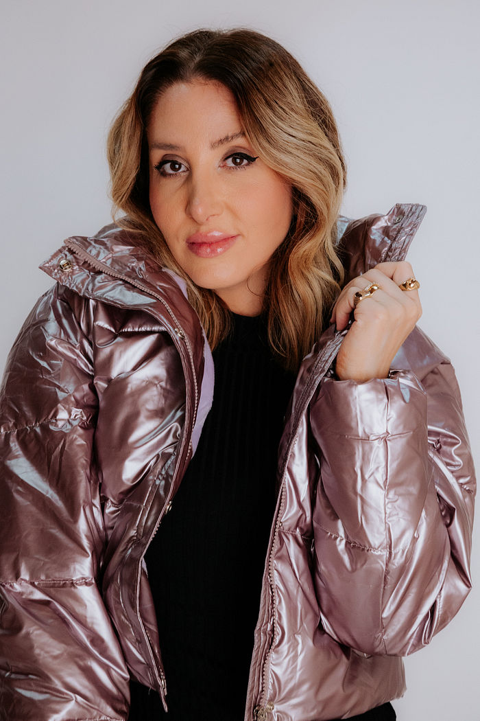 JAQUETA PUFFER METALIZADA LILAS LUIZA