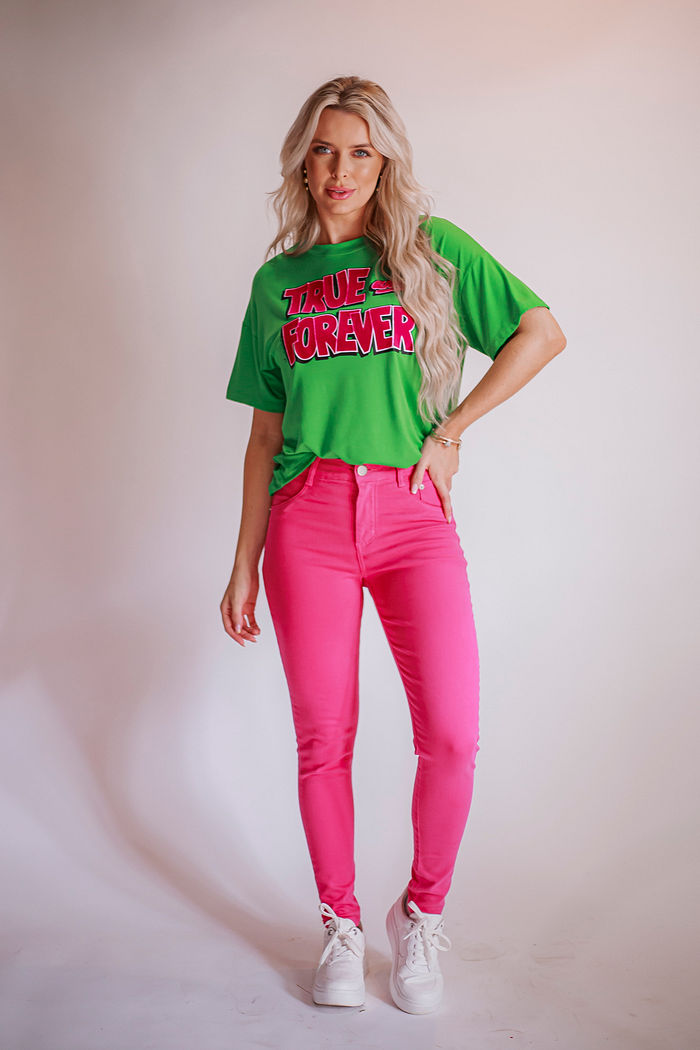 Calça Jeans Skinny Feminina Flavia Rosa Pink