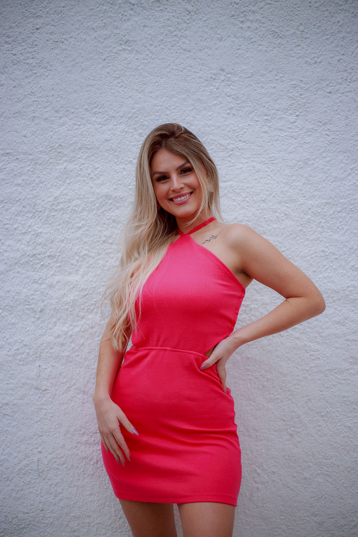 Vestido Frente Única Canelado Aysla