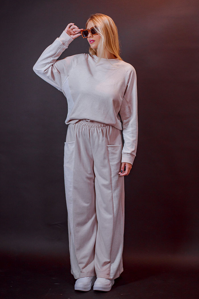 Calça Botone Wide Leg Feminina Romena