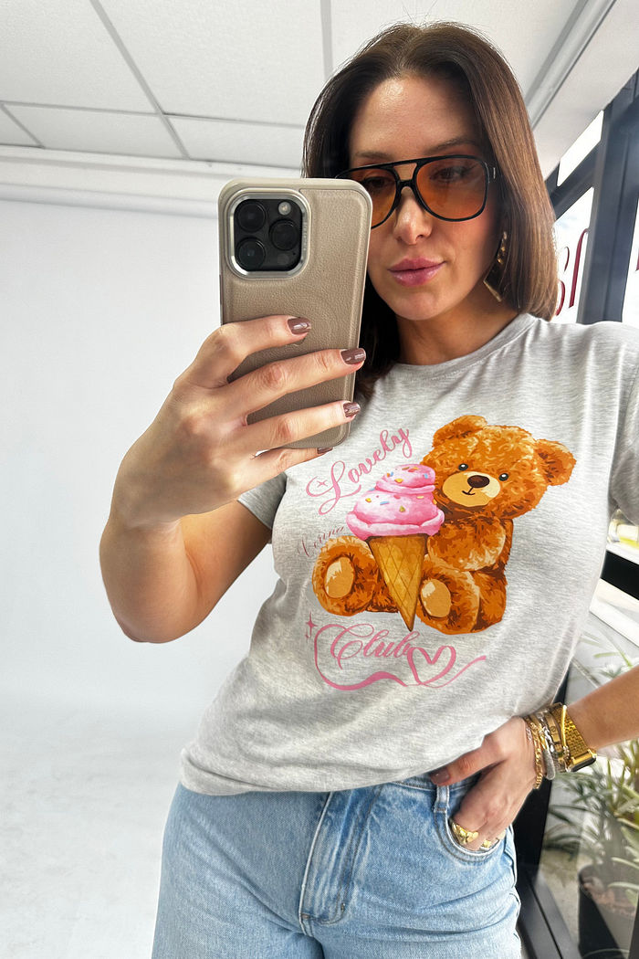 T-Shirt Feminina Tradicional Teddy Lovely Sorvete