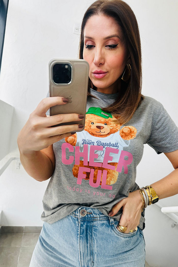 T-Shirt Feminina Tradicional Teddy Baseball