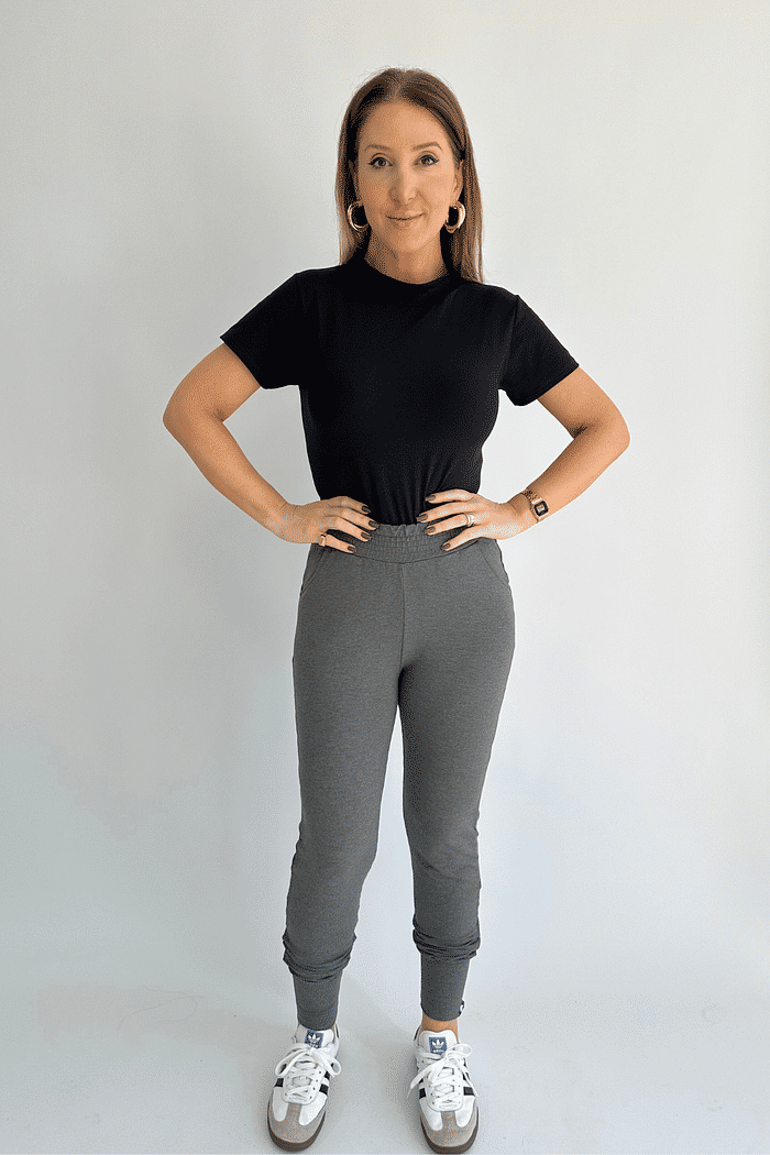 Calça Moletom Feminina Corina - Mescla Escuro