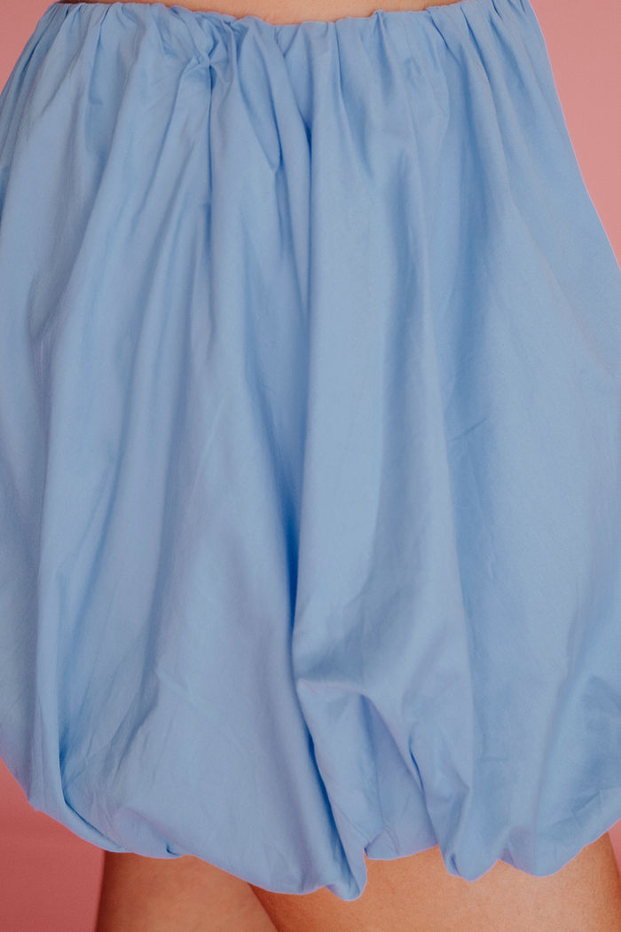 SAIA BALONÊ TRICOLINE BECKY AZUL