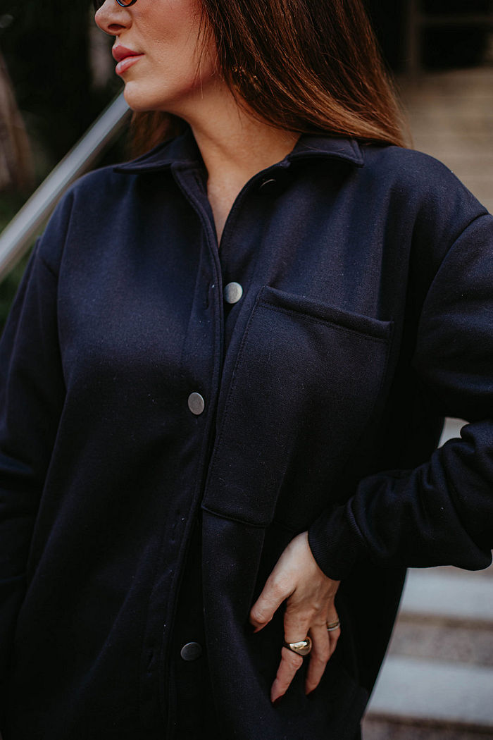 Camisa Moletom Oversized Feminina Alicia - PRETO