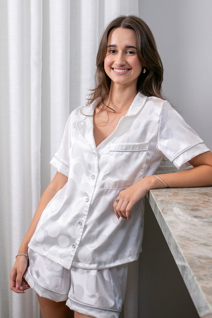 Pijama Americano Curto Póa Branco