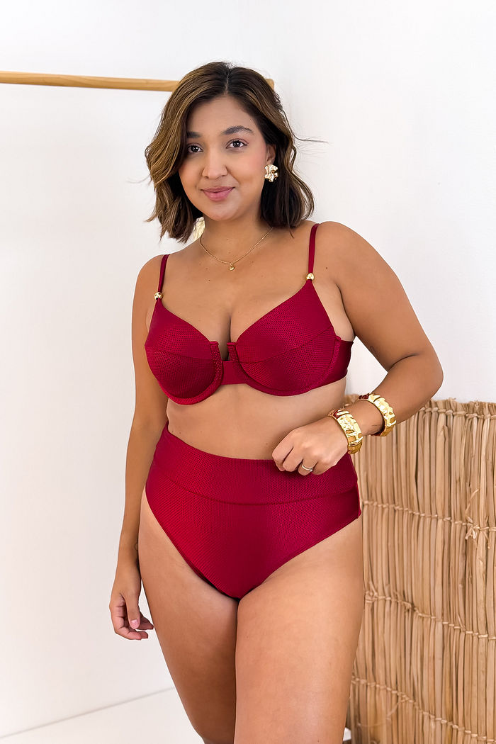 ARO STIL COM CALCINHA HOT PANTS - BORDÔ