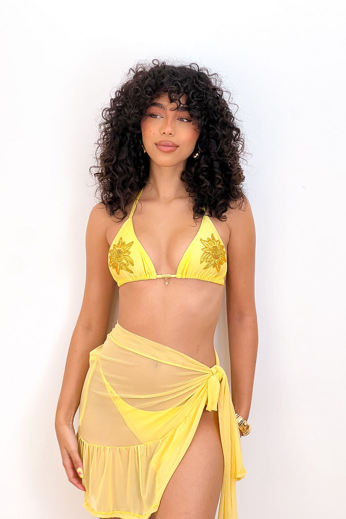 SAIA CURTA ILUSION - AMARELO MANTEIGA