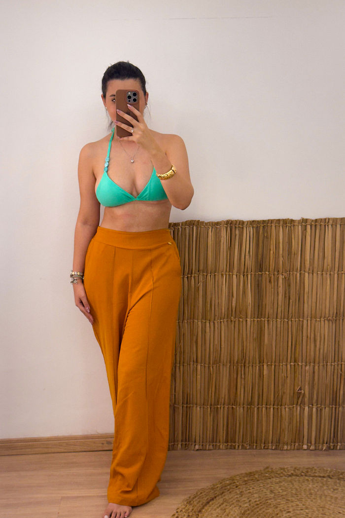 CALÇA LINHO - CARAMELO