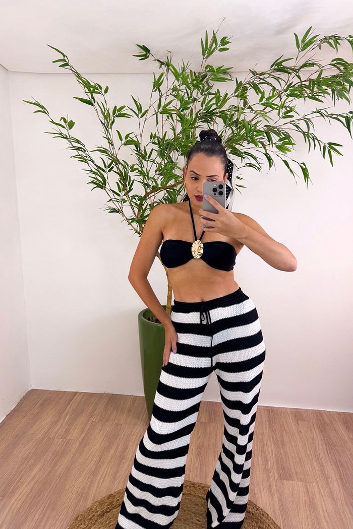 CALÇA VERSALHES - PRETO E BRANCO