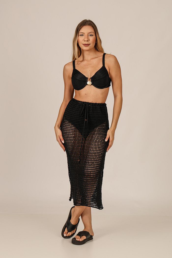 SAIA CROCHÊ - PRETA