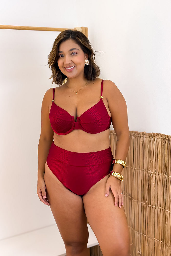 ARO STIL COM CALCINHA HOT PANTS - BORDÔ